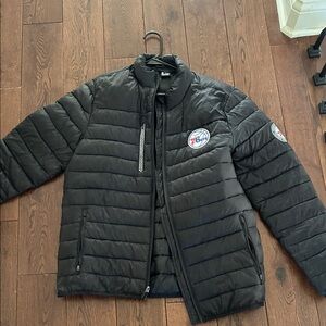 Men's Black Puffer Jacket with Logo